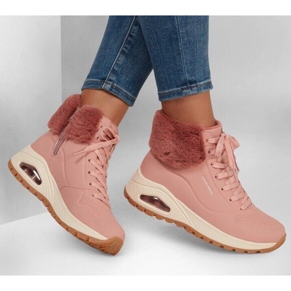 Skechers Uno Rugged - Fall Air 167274 Color: Rose Women’s Size 9.5 Sneaker Boots - Picture 1 of 15